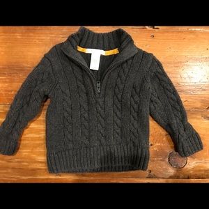 Janie & Jack cable knit sweater with zip up